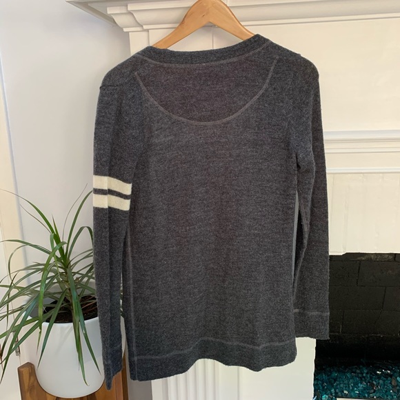 Free People Ivy Varsity Gray Sweater - Picture 7 of 8